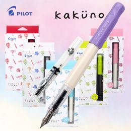 Kawaii Originele piloot Kakuno Fountain Pen Ink Pen Cute Smiley Face Stationery School Supplies Office voor cadeau FKA-1SR 240417