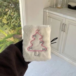 Kawaii Original Pink Christmas Tree Plush Card Book Kpop Pocard Collect Book Notebook Storage Book Idol PO Card Holder 240328