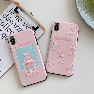 Cajas para teléfonos celulares Patrón de leche de melocotón Estuche en relieve 3D para 6 6s 7 8 Plus X XR XS Max Cover 11 11Pro