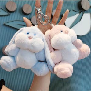 Kawaii Pink Little Rabbit Plush Keychains Jewelry Schoolbag Backpack Ornament Kids geschenken ongeveer 15 cm