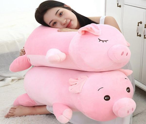 Cerdito de peluche rosa kawaii, animal de peluche grande y suave, muñeco de cerdo que acompaña a la almohada para dormir, regalos para niños de 35 pulgadas y 90cm DY502555940139