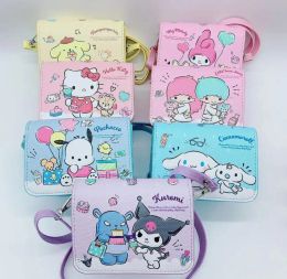 Kawaii rose blanc mélodie cannamoroll pu mini un sac d'épaule fille fille mignon accessoires doux sac pour fille