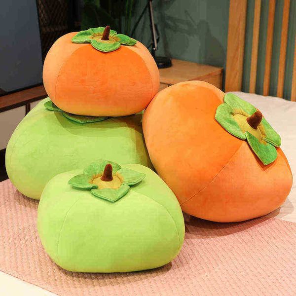 Kawaii Plush Persimmon Dolls Cute Japanese Ins Super Soft Plants Favorable Regalo Decoración del hogar Sofá Almohada J220729