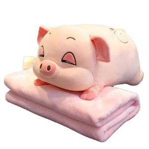 Juguetes de peluche kawaii para dormir, cerdo, cruce de animales, peluche, almohada de hámster, más manta, edredón, aire acondicionado, juguetes para bebés 210728