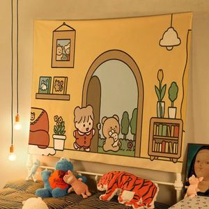 Kawaii Room Decor Tapestry Wall Bedroom Decoración del hogar Accesorios Estéticos Lindas niñas Decoración de dibujos animados Mural 240409