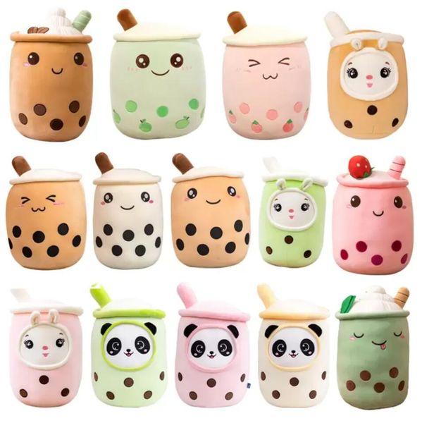 Kawaii petite taille dessin animé bulle tasse à thé Peluche jouets drôle Boba oreiller en peluche doux fraise Panda lait thé coussin bébé cadeau FY