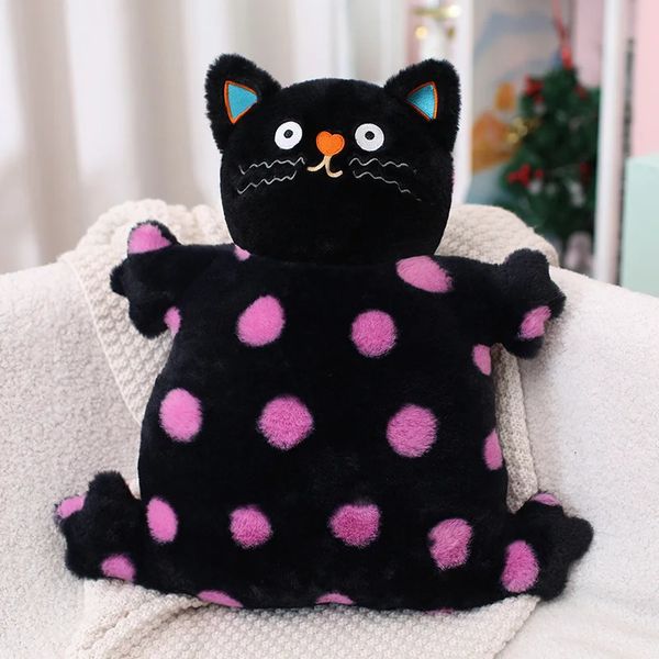 Kawaii doux vague Point chat oreiller en peluche jouets maison confort coussin enfants cadeau d'anniversaire mignon peluches ami 45 cm 240115