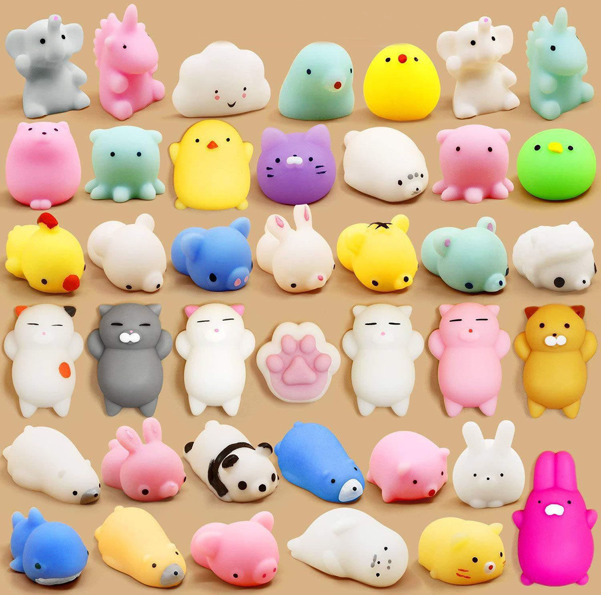 Kawaii Squishies Mochi Squishy Toys TPR Mini Stress Relief Toys Birthday Gift Decompression Toy