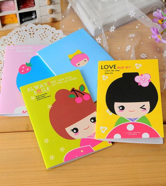 Papelería kawaii material de oficina escolar lindos dibujos animados niñas cuaderno papel diario libros libretas blocs de notas papelaria4325267