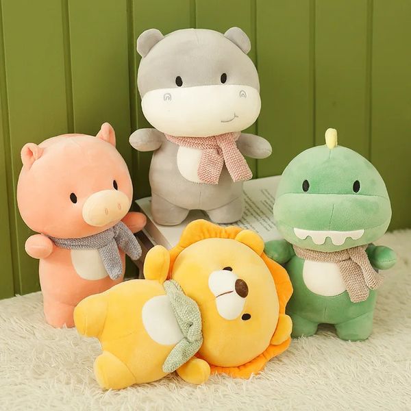 Kawaii peluche animal chambre jeter oreiller mignon dinosaure poupée bébé lion anime jeter oreiller enfants poupée anniversaire cadeau chambre décor 231225