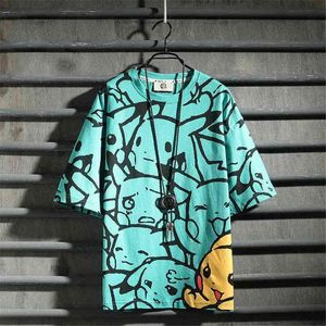 Kawaii Summer Cartoon T-shirt Mâle Gothique Drôle Harajuku T-shirt Hommes Mode Japon Hip Hop Amine Oversize Couple T-shirts Garçons G1222