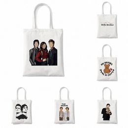 Kawaii The Vampire Diaries Shop Women Tote Bag Bag Supermarkt Shopper Bag Cott Shopper Bolsa Compra Woven Sac Tissu N8XK#