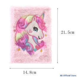 Kawaii Unicorn Plush A5 Notebook Kids Fluffy Daily Planner Journal Book Plush Persoonlijk Dagboek Startikant Weraar Leraar Geschenken