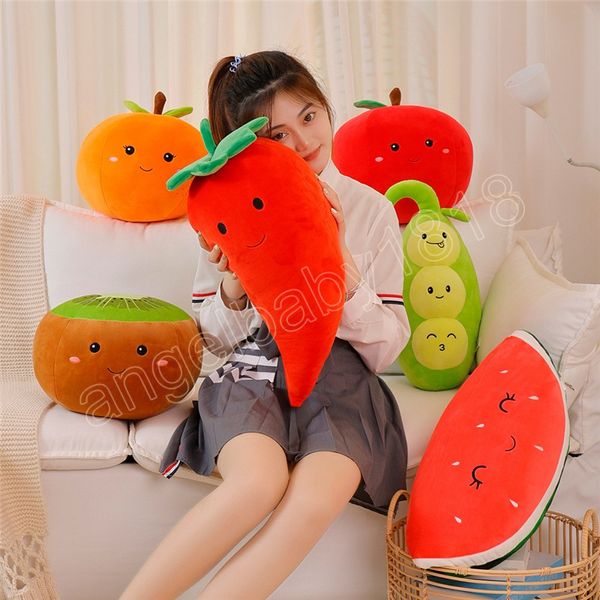 Kawaii légume Orange peluche poupée en peluche fruits mous pomme pastèque piment pois bébé apaiser jouet pour enfants cadeau d'anniversaire