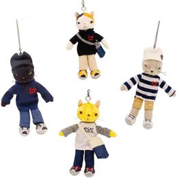 Kawaii zapcat en peluche keychain toys schoolbag pendant poupées sac bag clés clés coupées pendentifs pour cadeau d'anniversaire whosal 240418