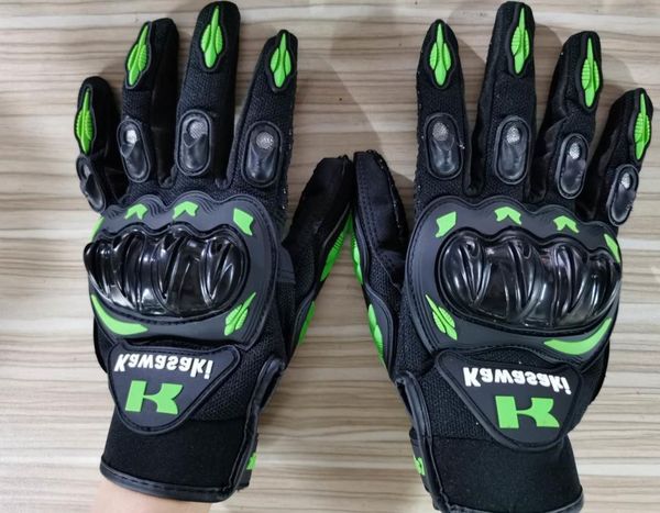 Kawasaki – gants d'équitation de Sport pour moto et cyclisme, cape en cuir artificiel, vert M L XL XXL 1625cm, quatre saisons5959863