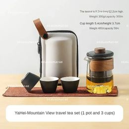 KAWASIMAYA – service à thé de voyage Portable, pour une personne, Simple, extérieur, paresseux, tasse rapide, 240325