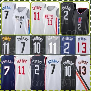 Kawhi Leonard Basketball Jerseys Paul George Luka Doncic Kevin Durant Ben Simmons 75th 77 2 13 Aniversario Kyrie Irving Black White Devin Booker Camisa Hombres