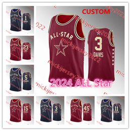 Kawhi Leonard Kevin Durant 2024 All Star Basketball Jersey 11 Klay Thompson 11 Kyrie Irving 15 Nikola Jokic 30 Stephen Curry 77 luka doncic Maillots cousus sur mesure