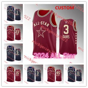 Kawhi Leonard Kevin Durant 2024 All Star Basketball Jersey 11 Klay Thompson 11 Kyrie Irving 15 Nikola Jokic 30 Stephen Curry 77 Luka Doncic Jerseys cosidos personalizados