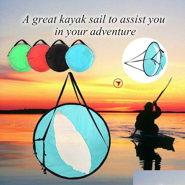 Accessoires de kayak 108 cm voile de kayak pliable fenêtre transparente sous le vent popup canoë vent avec sac de rangement livraison directe sports de plein air Wate Dholv