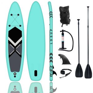 Accessoires de kayak LinDo Gonflable Stand Up Paddle Board SUP Planche de Surf Sports Nautiques Surf Set avec Queue Fin Pied Corde Gonfleur 230720