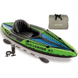 Canoa inflable de hombre kayak con remos de aluminio y bomba manual 240509