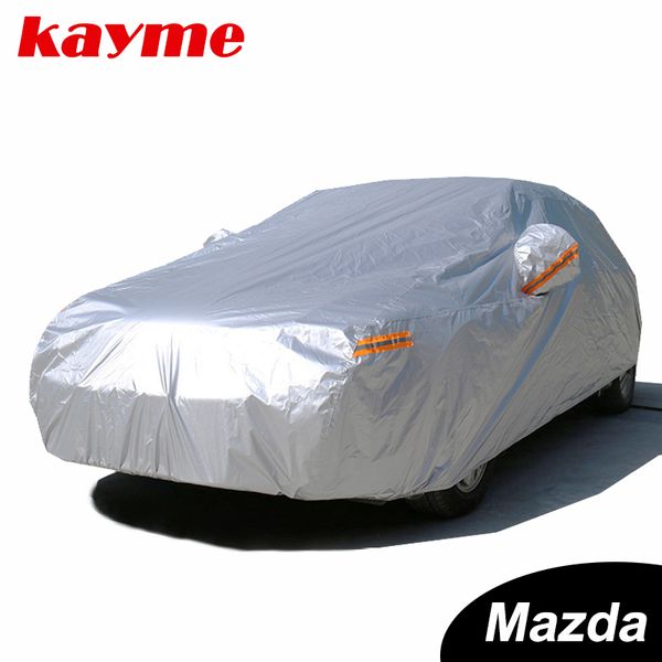 Kayme étanche couvertures complètes soleil poussière protection contre la pluie bâche de voiture auto suv protection pour 3 2 6 5 7 CX-3 cx-5 cx-7 axela