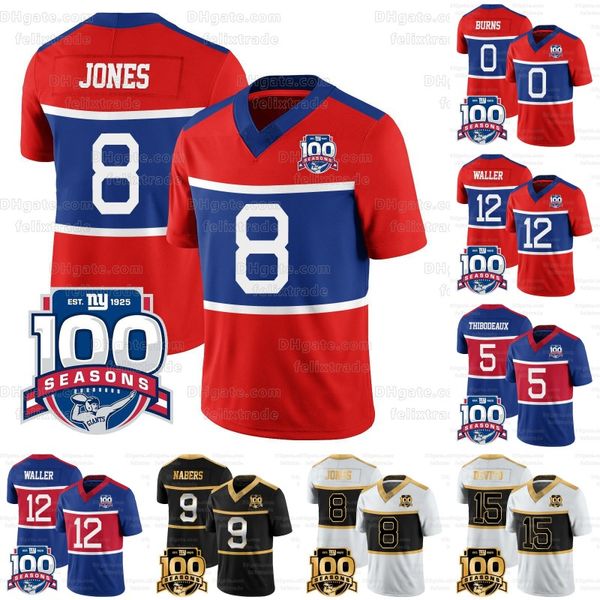 Kayvon Thibodeaux Saquon Barkley Century Red 100th Jersey Football Jersey Daniel Jones Dexter Lawrence II Taylor Deonte Banks Jalin Hyatt Xavier McKinney