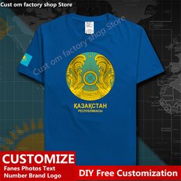 Kazakhstan Cotton T-shirt Custom Jersey Fans Nom Nom Nom Tshirt Fashion Hip Hop Loose Casual T-shirt Kaz Kazakhstani 220616
