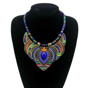 Kazi Boheemian Tribal Style ketting kleurlegering ingelegd met diamant rijst kralen hanger dames sieraden