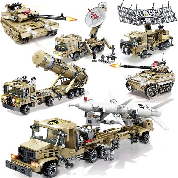 KAZI CN véhicule militaire radar Missile er camion réservoir armure armée modèle blocs de construction ensembles jouets éducatifs pour enfants 220715