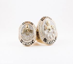 KB Designer Retirement Championship Rings avec des pierres latérales MenS 18K Gold Basketball Diamond Ring pour les fans collectionne les souvenirs GEMSTO8447258
