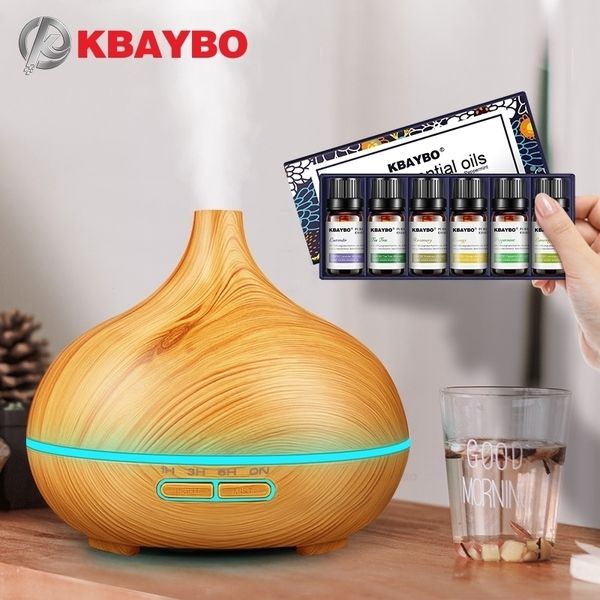 Humidificador de aire KBAYBO, aceite esencial, purificador de aromaterapia de madera oscura, fabricante de niebla fresca, aceites puros de plantas naturales, relajación Y200113