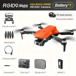 KBDFA Nouveau RG109 PRO MAX GPS Drone Professionnel Évitement D'obstacles HD Double Caméra Sans Brosse Pliable Quadcopter RC Distance 3937.01 pouces UAV