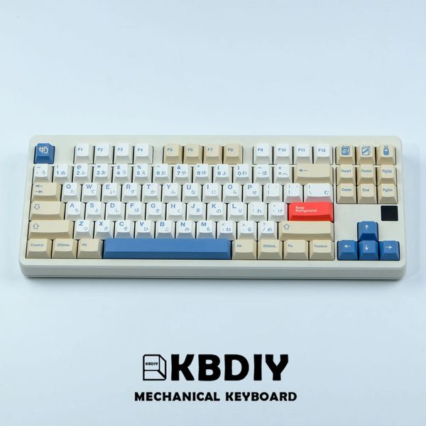 KBDiy 140 teclas/juego GMK Leche de soja PBT Teclas Perfil de cereza Teclas japonesas coreanas para teclado mecánico para juegos Teclas personalizadas 240304