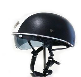 KCO PU cuir Moto demi-casque Vintage femmes 039s casque de scooter électrique rétro hommes 039s Moto Ebike Moto casco9892399
