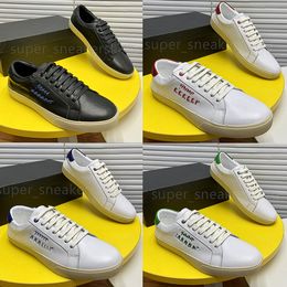 Chaussures de créateurs Sneakers de cour Court Trainers Men Plateforme en cuir authentique Balan Sneaker Signature du logo brodé avec boîte