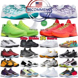 Zapatillas de baloncesto KD6 Protro Reverse Grinch para hombre Grinches 8 Halo 4 Mambacita del Sol Challenge Red 5 Think Pink Black Purple Bred Bruce Deportes al aire libre Zapatillas de deporte para hombre