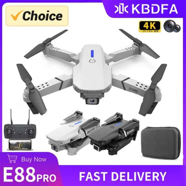 KDBFA 2023 Nouveau E88 Pro: Drone FPV WiFi avec caméra HD 4K / 1080p à grand angle, conception pliable - Gift Ideal RC quadcopter