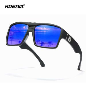 Kdeam nouvelles lunettes de soleil polarisées carrées lunettes de pêche en plein air nettoyage et renforcement charnière kd3001