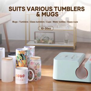 KDH3 MUGS HTVRONT AUTOMATISCHE MUG WARMTE PERS MACHINE DIY SUBLIMATION AUTO DRUK TUMBLER WARMTE PRESS VOOR DIERE DRANK TUMBLERS CUPS +Geschenken 240410