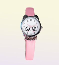 KDM fille montre enfants Bling yeux mignons diamant étanche en cuir véritable montre-bracelet belle enfant montres étudiants horloge LJ2009117999087