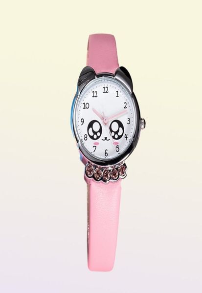 KDM Girl Watch Kids Bling Eyes Mignon Diamond Diamond Afficier Généreau en cuir Générat Horaire charmant Kids Watches Étudiants Clock LJ2009117871009