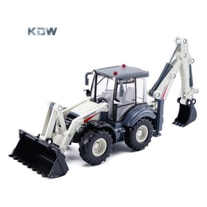 KDW Diecast Legering Tweeweg Tractor Schop Graafmachine Digger Model Speelgoed, Schaal 1:50, Ornament, Kerst Kid Verjaardagscadeau, Verzamelen