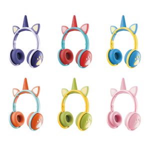 Ke-13 Keeka Unicornio Inalámbrico Bluetooth Auriculares Estéreo Lindo Dibujos Animados Auriculares Auriculares Auriculares Gamificación Burbuja Para Niños