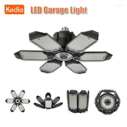 Kedia E27/E26 LED Garage allume 6 panneaux déformable plafonnier réglable ampoule pour atelier entrepôt éclairage