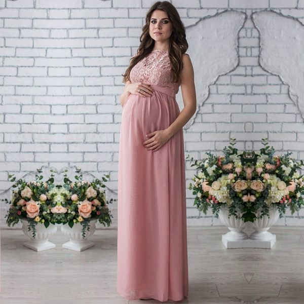 Keelorn robe de maternité 2020 vêtements de grossesse femmes enceintes dame élégante robes dentelle fête robe de soirée formelle LJ201114