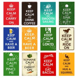 Keep Calm and Carry On Métal Tin Sign Plaque Drink Beer Coffee Bar Pub Club Plaque Home Decor Wall Decoration Poster 20x30cm Woo
