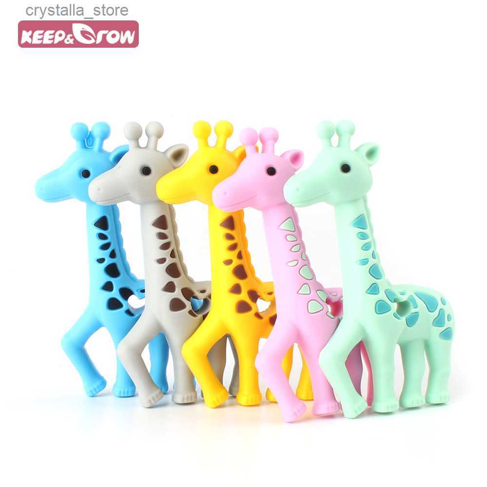 Keep Grow 1Pc Girafa Silicone Mordedor BPA Free Baby Mordedor em forma de veado Brinquedos de dentição para bebês Grau alimentício Mordedor L230518
